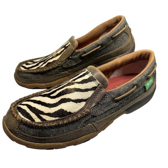 Twisted X Shoes - Twisted X Zebra Print driving moccasins ECO TWX‎ Women’s 9M
